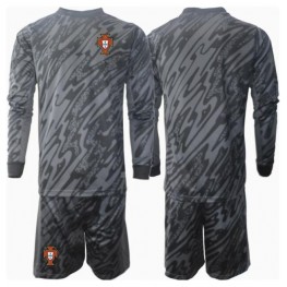 Portugal Keeper Uit tenue Kids EK 2024 Lange Mouw (+ Korte broeken)